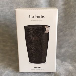 Tea Forte Black Noir Kati Ceramic Steeping Cup& Infuser Tea Accessories NWT 15oz